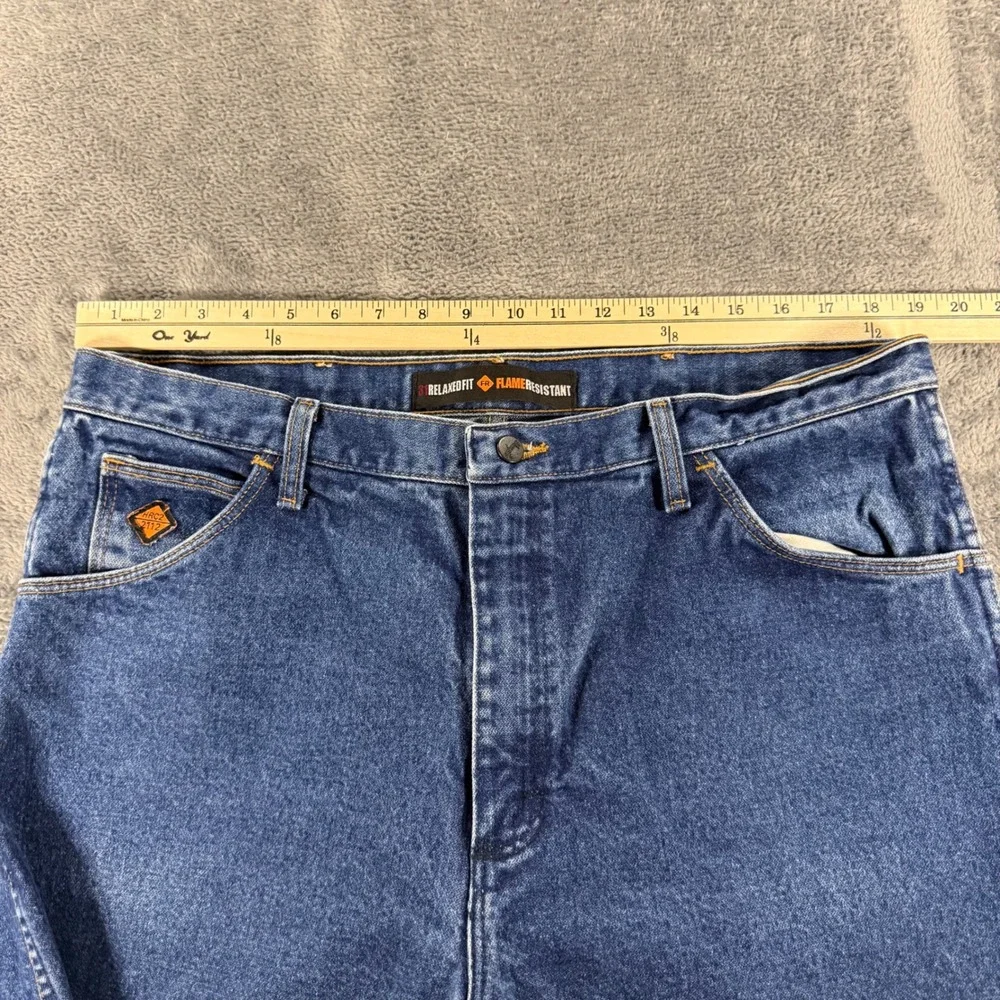 Wrangler FR Flame Resistant Relaxed Fit Jeans Mens 38x32 Blue Denim FR31MWZ HRC2
